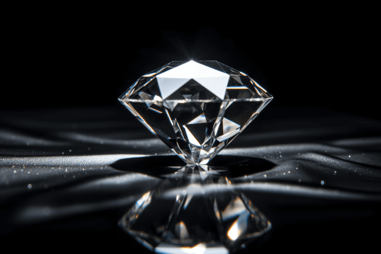 Diamond floating on water representing water-diamond paradox